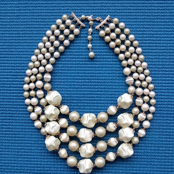 Vintage signed "Japan" bib bohemian necklace - Picture 1 of 6